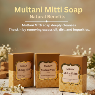Handmade Natural Multani Mitti Soap – 3 Pack