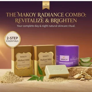MAKOY Natural Skincare Combo featuring Revitalizing Night Cream and Multani Mitti Soap - Chemical Free Beauty Products